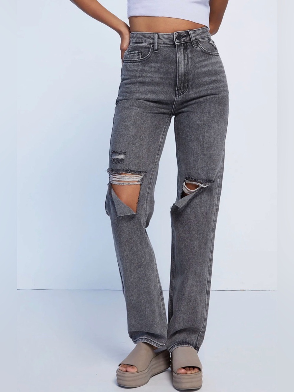 Pacsun Washed Black Ripped '90s Boyfriend Jeans size 27